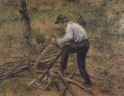 Camille Pissarro Pere Melon Sawing Wood,Pontoise (nn02) china oil painting image